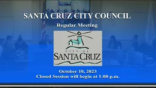 Santa Cruz City Council 10/10/2023