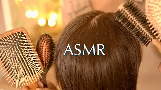 [ASMR] 10 Triggers Of Hair Brushing With Natural Brushes | No Talking