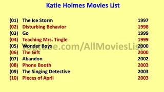 Katie Holmes Movies List