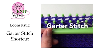 How to Loom Knit a Quick Garter Stitch Shortcut (CC Closed Captions)