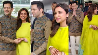 Parineeti Chopra & Raghav Chadha arrived at Delhi Airport 😍💖📸✈️