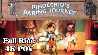 Pinocchio Full Ride | Pinocchio's Daring Journey | Disneyland Fantasyland | 4K Low Light POV 2023