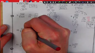 Simplifying Square Roots