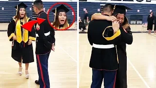 HEARTWARMING! Military brother surprises sister at graduation!