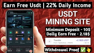 New Usdt Earning Site  Usd Mining Site 2024 Best Investment  Usdt Earning Website 745