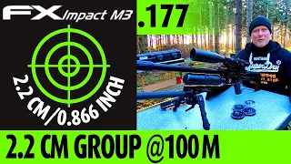 2,2 cm/0.866 inch Group @ 100m with FX Impact M3 - .177 cal.