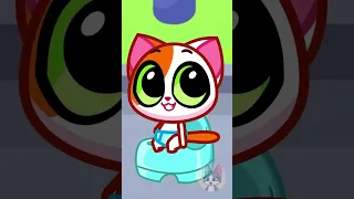 BABY GO POTTY🚽Little Baby How-To Potty💩🧻Tutorial and Funny Potty Situations by Purr-Purr #Shorts