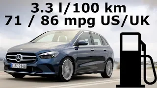 Mercedes-Benz B200d - fuel consumption (economy): city, highway, autobahn :: [1001cars]