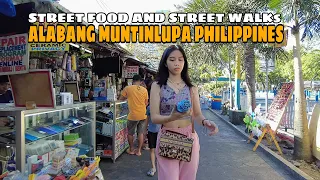 Street food and street scenes at alabang muntinlupa Philippines [4k] walking tour 2024