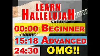 Learn Hallelujah on Guitar - Beginner, Advanced & Virtuoso: Choose Your Level! Tabs Included