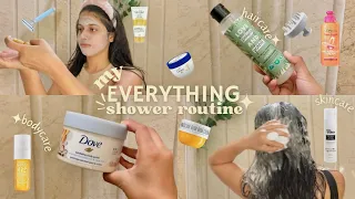 MY EVERYTHING SHOWER ROUTINE🛁🫧🎀 haircare, bodycare & skincare🌟