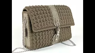 TUTORIAL Borsa Uncinetto - Mod.DOPPIAG - Crochet- Punto ventaglio obliquo