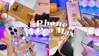 iPhone 14 Pro Max Aesthetic Unboxing Silver ft Sanrio & Sonix Cases (256GB)