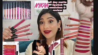 Nykaa New all day matte lipstick swatches All Ten shades || price 349 Rs. || *Non sponsored*