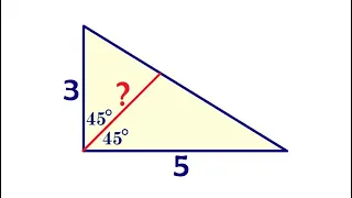 Найдите биссектрису прямоугольного треугольника с катетами 3 и 5 ★ Как решать?