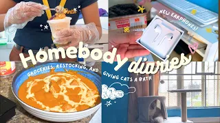 Homebody Diaries ep. 10 (Living in the PH) - Grocery shopping 🛒, Restocking⋆˙⟡,& giving cats a bath✿