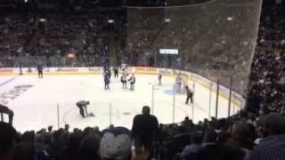 Leafs fan throws jersey onto ice