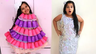 شفا صنعت فساتبن جديدة للحفلة - أفكار DIY رائعة ❤️ A new Dress for Birthday - Cool DIY Ideas