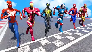 TEAM IRONMAN VS TEAM SPIDER-MAN | Running Challenge #4 (Funny Contest) - GTA V Mods