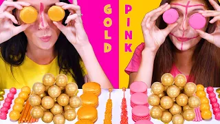 Pink Food VS Gold Food Challenge | EATING SOUNDS LILIBU