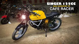 Singer 125cc bike modified into scrambler cafe racer in Bangladesh. @BikeParlour