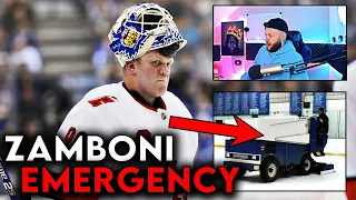 THIS ZAMBONI DRIVER BECAME AN NHL EMERGENCY GOALIE || Soccer Fan Reacts