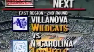 03/17/1991 NCAA East Regional 2nd Round:  #9 Villanova Wildcats vs. #1 North Carolina Tar Heels