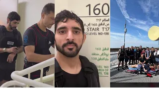 Sheikh Hamdan Dubai Crown Prince Cross the BurjKhalifa challenge Stairs 160 Floor BurjKhalifa