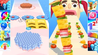 ✅ Satisfying Mobile Gameplay - Sandwich Runner vs Count Masters - Android iOS All Levels