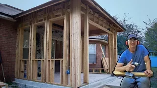 How I Framed Walls To Enclose Porch Patio, Vid #5