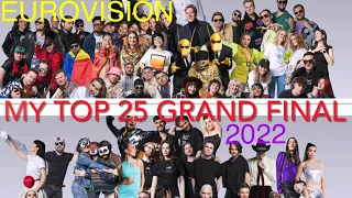 My Top 25 GRAND FINAL Eurovision 2022 Who wins? Romania Spain Italy Serbia Konstrakta Poland Ochman?
