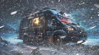 Cozy Van Life Winter Camping in Snow Storm, Blizzard Extreme Weather Freezing Temperatures #vanlife