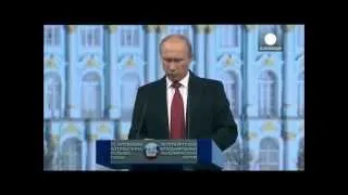 Президент Путин на пленарном заседании Петербургского экономического форума. 23 мая 2014 г.