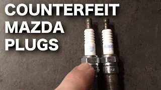 Fake counterfeit MAZDA NGK spark plug