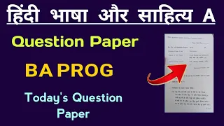 Hindi Bhasha aur sahitya Ka Question paper BA PROG Second Semester DU SOL | DU Hindi A Exam Pattern
