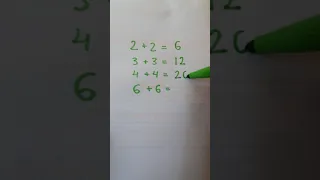 Viral math problem #25 2+2=6, 3+3=12, 4+4=20, 6+6=?