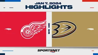 NHL Highlights | Red Wings vs. Ducks - January 7, 2024