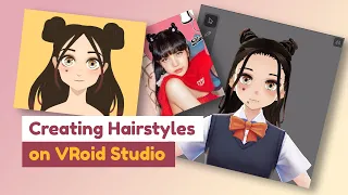 Vroid Studio ! Creating Mid Length Hairstyle with Buns for my Character