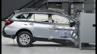 2018 Subaru Outback passenger-side small overlap crash test (extended footage)