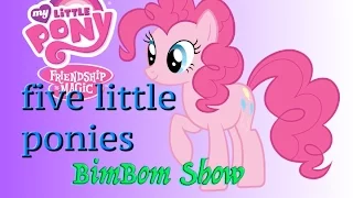 FIVE LITTLE PONIES jumping on the bed children song Nursery Rhyme and Lyrics