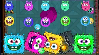 RED BALL 4 : ( RED BLUE PINK GREEN ) SPONGEBOB BALL 'FUSION BATTLE' with 5 COLORFUL BOSSES VOLUME 5