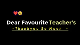 Dear Favourite Teachers Poem ❤️ | Happy teacher's Day Shayari 🥺| Teachers Day Status