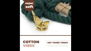 Cotton Rope Dog Leash - Forest Green Vivid Canine