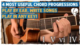 4 COMMON CHORD PROGRESSIONS EVERY GUITARIST SHOULD KNOW + Nashville Number System FOR BEGINNERS!