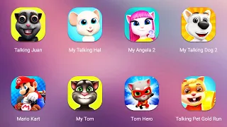 My Talking (Juan + Hal + Angela 2 + Tom) & Mario Kart,Talking (Tom Hero Dash + Pet Gold Run)