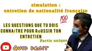 Question naturalisation,😱🇫🇷 simulation d’entretien de nationalité française partie unique🇫🇷