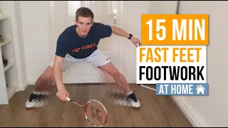 15 Min Fast Footwork Session | Badminton At Home