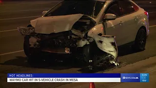 Police: Waymo car hit in 5-vehicle crash in Mesa