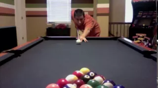 amazing break! sinks every ball but 8 ball...