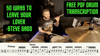 50 Ways To Leave Your Lover - Drum Transcription (Steve Gadd) Free PDF!